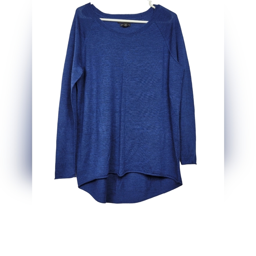 Tahari women's blue lightweight merino wool sweater size 1X